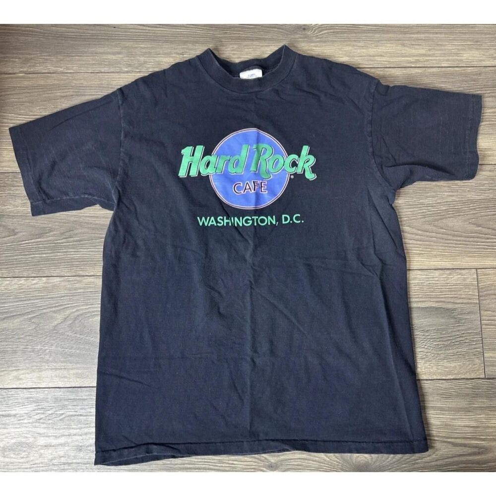 Hard-rock-cafe Men's Black and Navy T-shirt